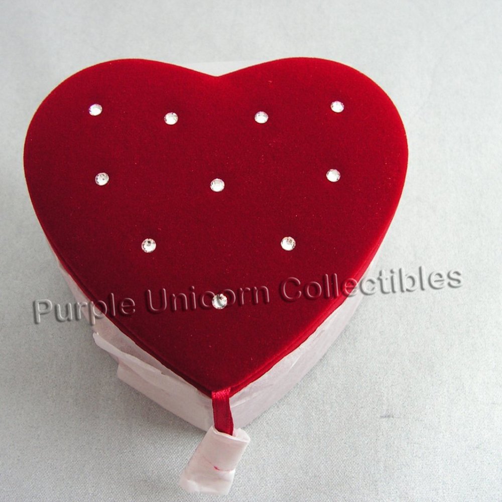Swarovski Crystal Red Heart Jewelry Trinket Box